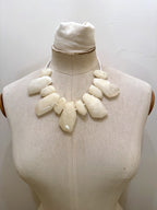 The Family Jewels milky quartz statement necklace