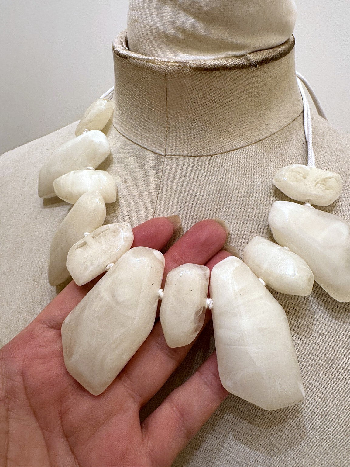 The Family Jewels milky quartz statement necklace