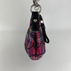 Coach Tartan Plaid Signature C Shoulder Bag Purple