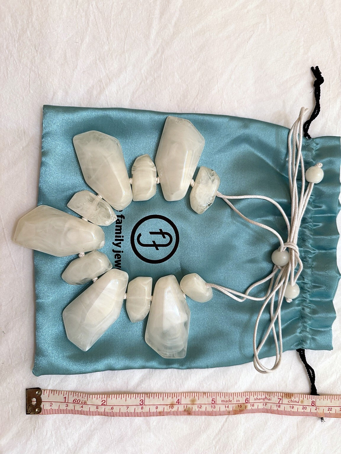 The Family Jewels milky quartz statement necklace